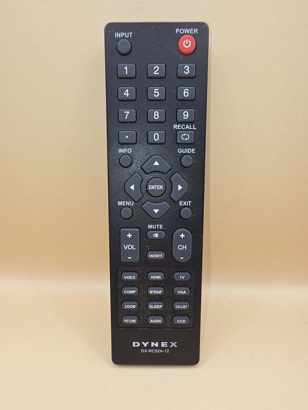 Dynex DX-RC02A-12 TV Remote Control
